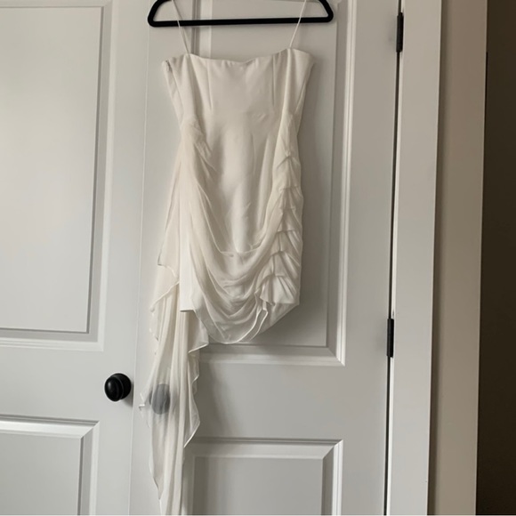 NWT Cinq a Sept Yuki Dress Strapless Drape Sz 6 Women Designer Cocktail Evening - Picture 7 of 8